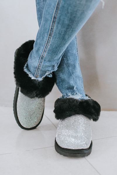 Fur Ankle Rhinestone Slipper (SALE)