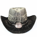 Ombre Straw Cowboy Hat w/ Stud & Rhinestone Trim