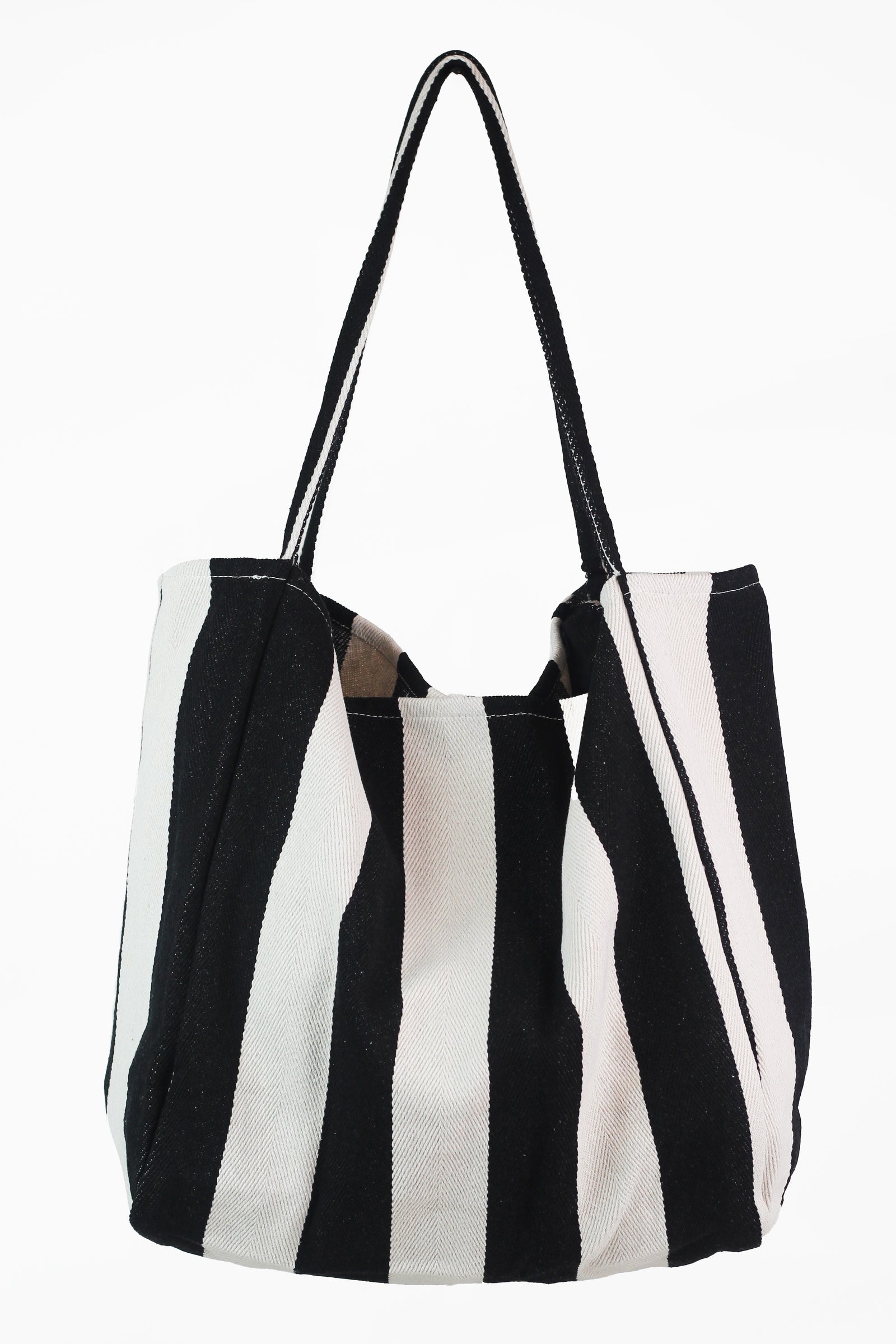 Striped Canvas Tote Bag