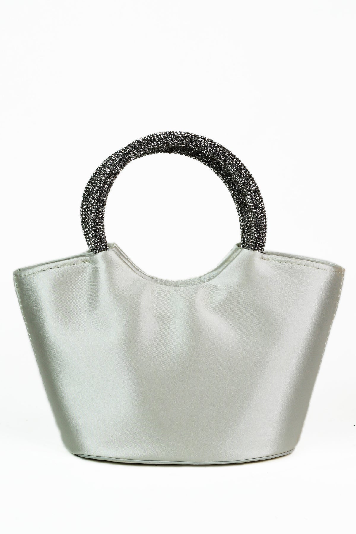 Satin Tote w/ Rhinestone Handle