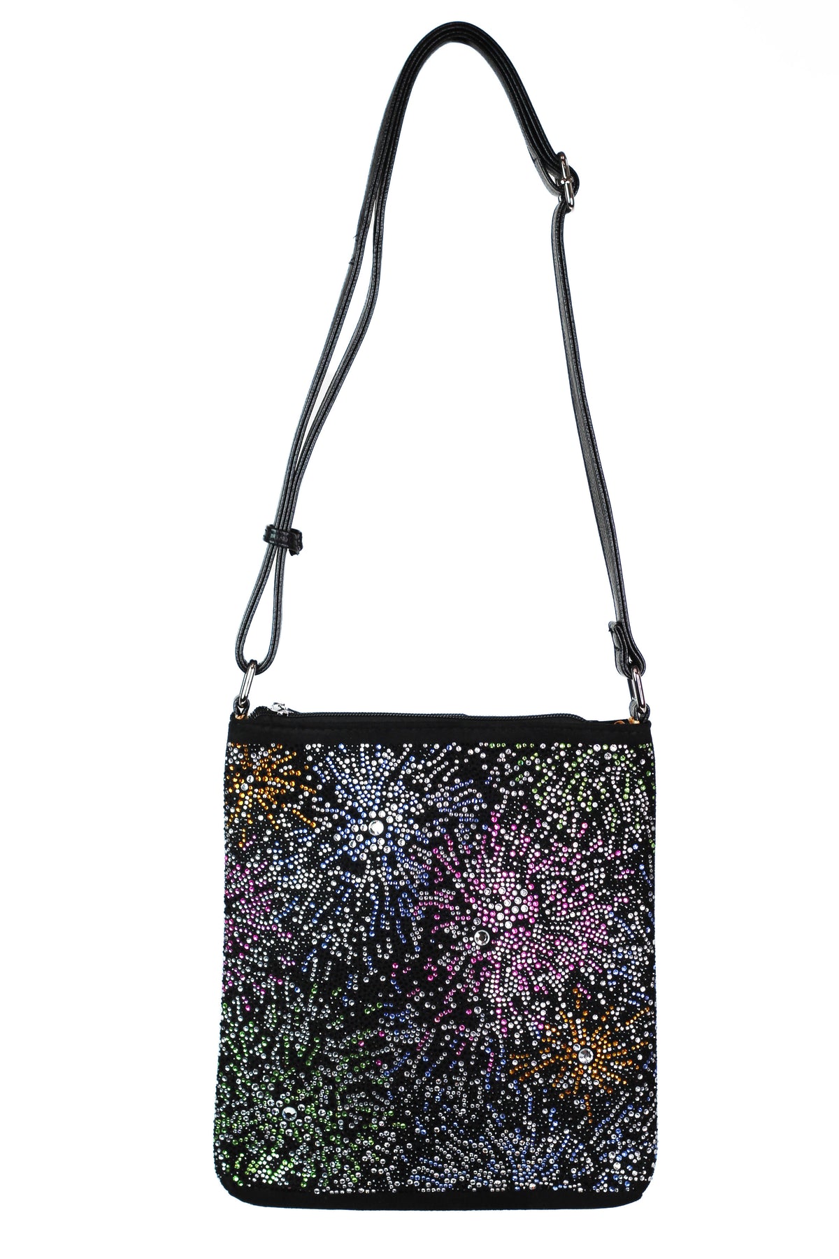 Multicolor Rhinestone Fireworks Messenger Bag