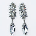 Large Baguette Leaf & Teardrop Dangle Earring
