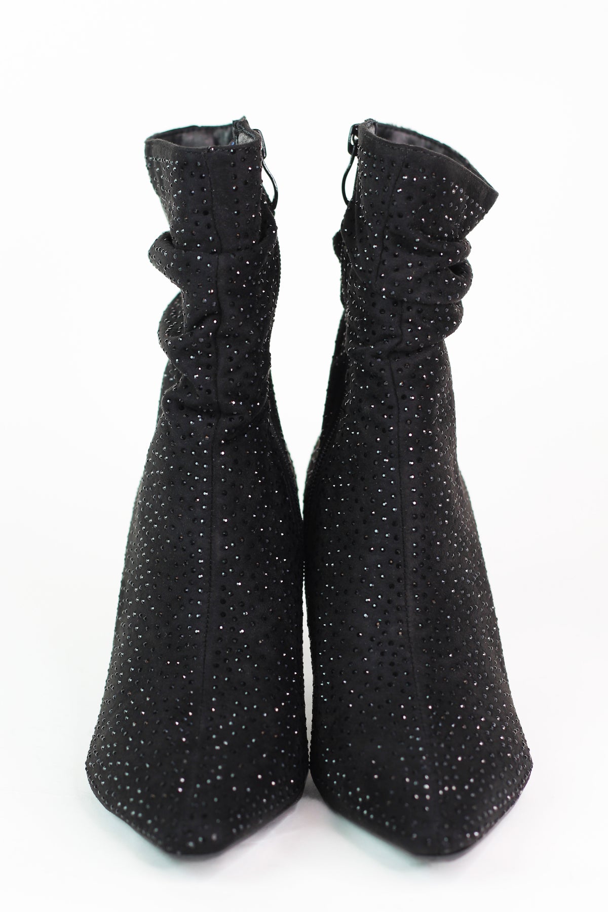 Slouch Rhinestone Ankle Bootie 3 inch heel