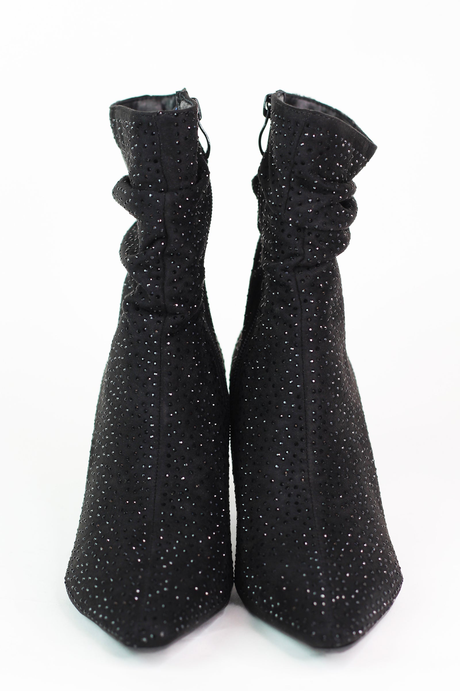 Slouch Rhinestone Ankle Bootie 3 inch heel