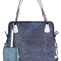 Rhinestone Front Double Handle Purse w/ Matching Wristlet Pouch