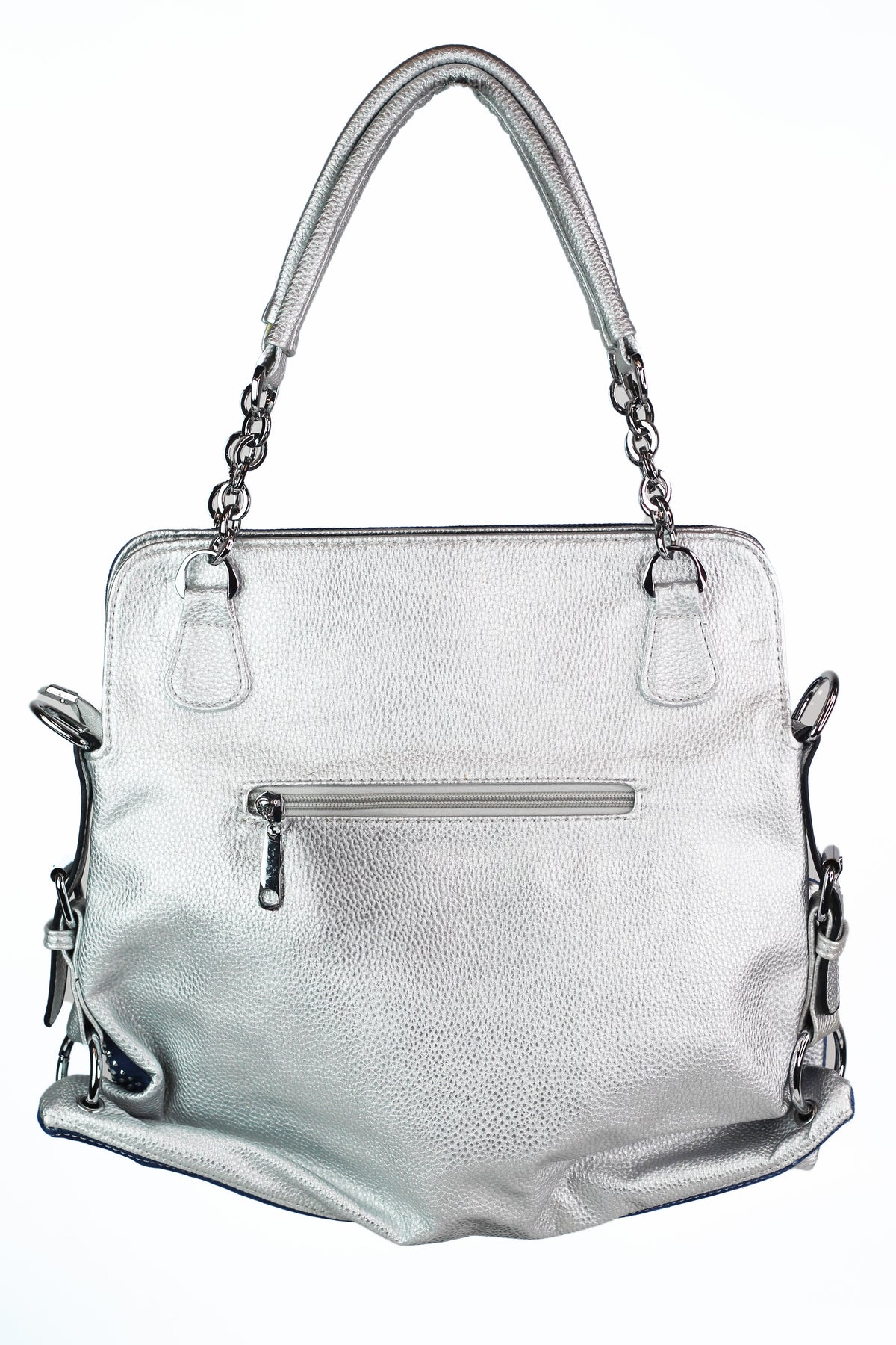 Rhinestone Front Double Handle Purse w/ Matching Wristlet Pouch