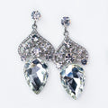 Upside Down Crowned Large Rhinestone Earrings