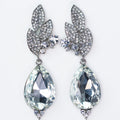 3 Leaf Top Large Dangling Teardrop Earrings