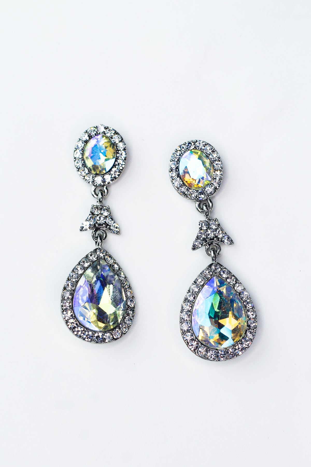Pave Trimmed Oval, Cluster &amp; Teardrop Earrings