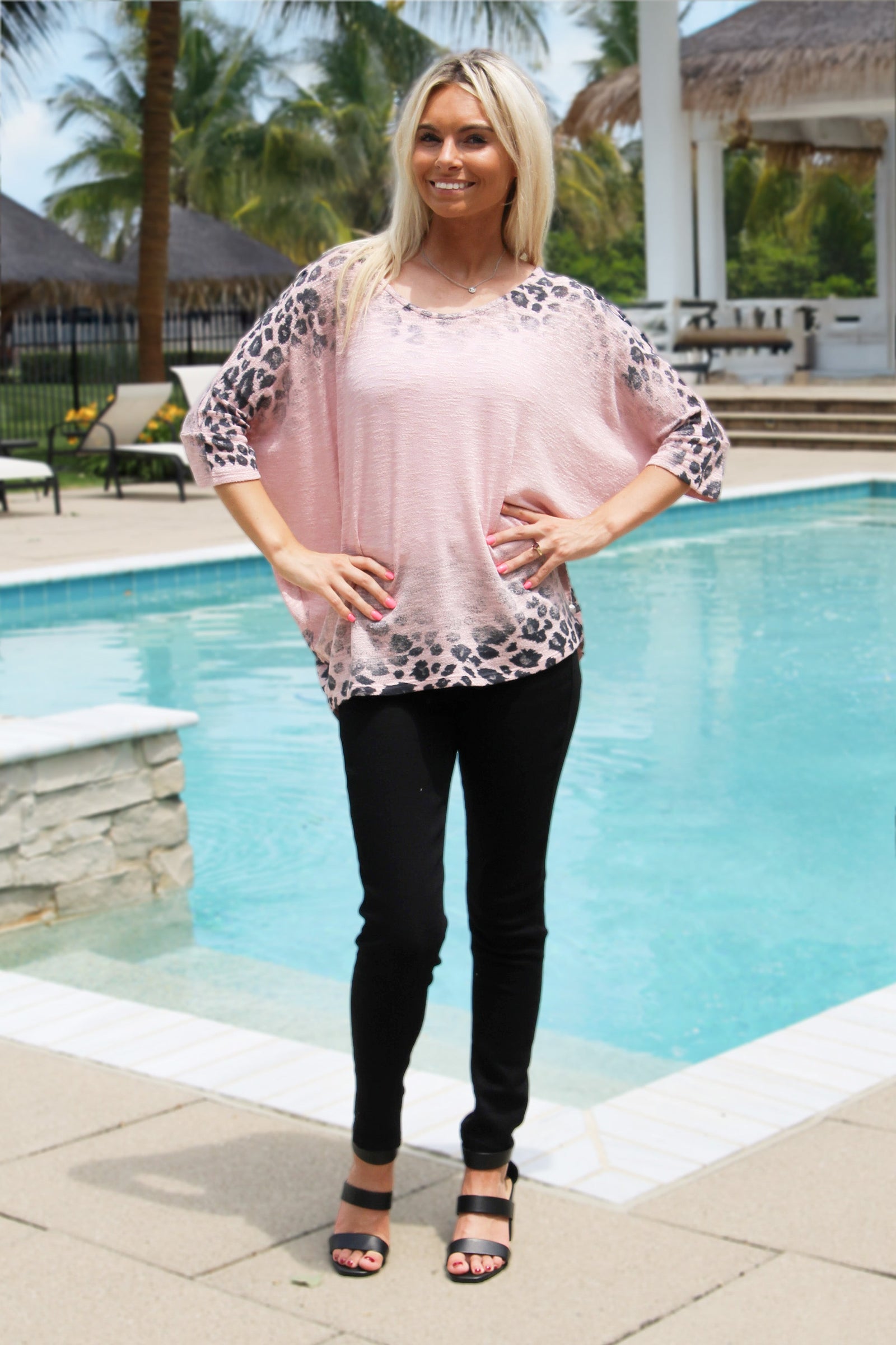 Leopard Print Ombre Lightweight Sweater