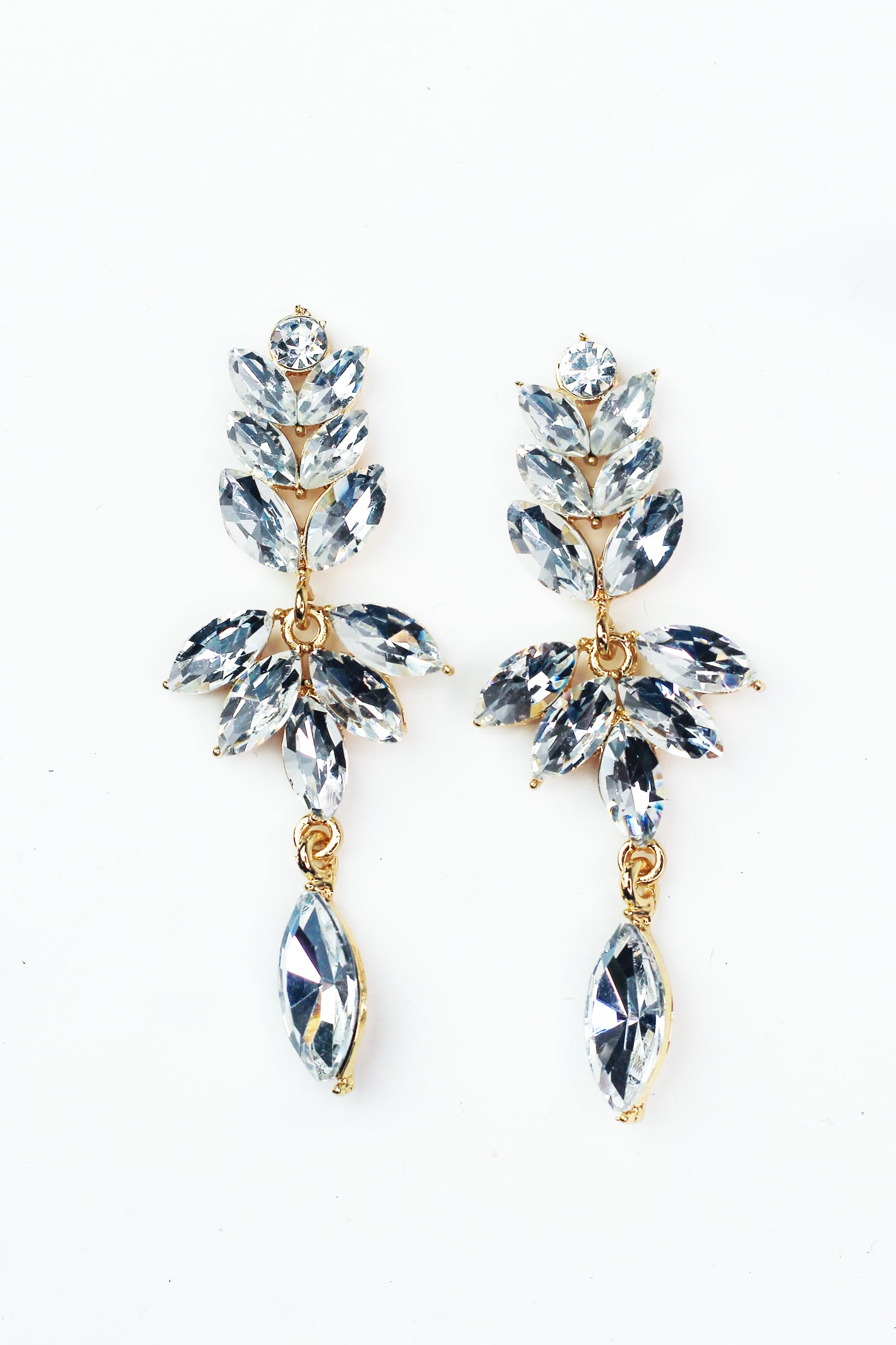 Marquis Leaf Dangling Earrings