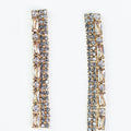 Two Rhinestone Strand Baguette Strand Dangle Earring