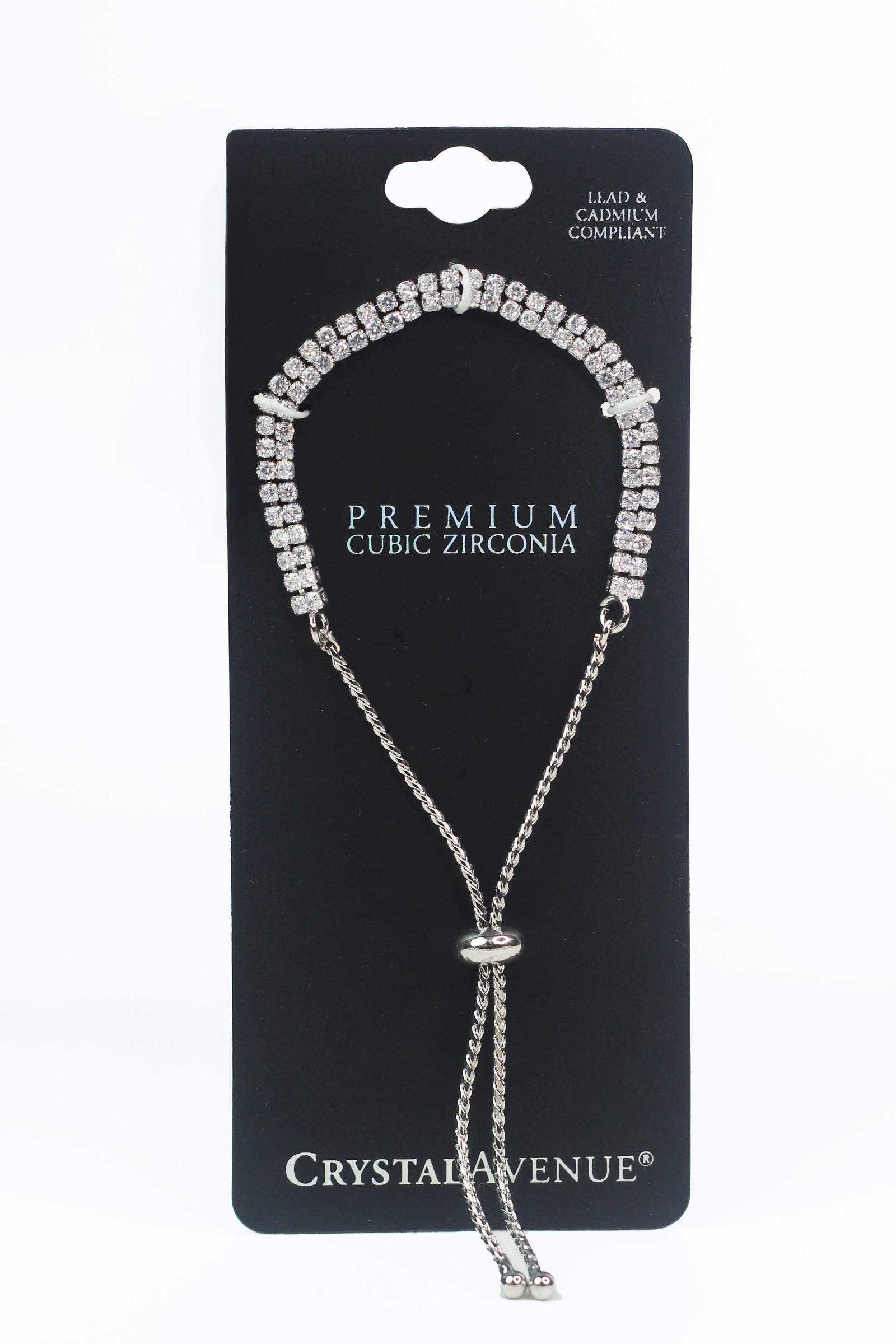 Two Rhinestone Row Adjustable Bracelet