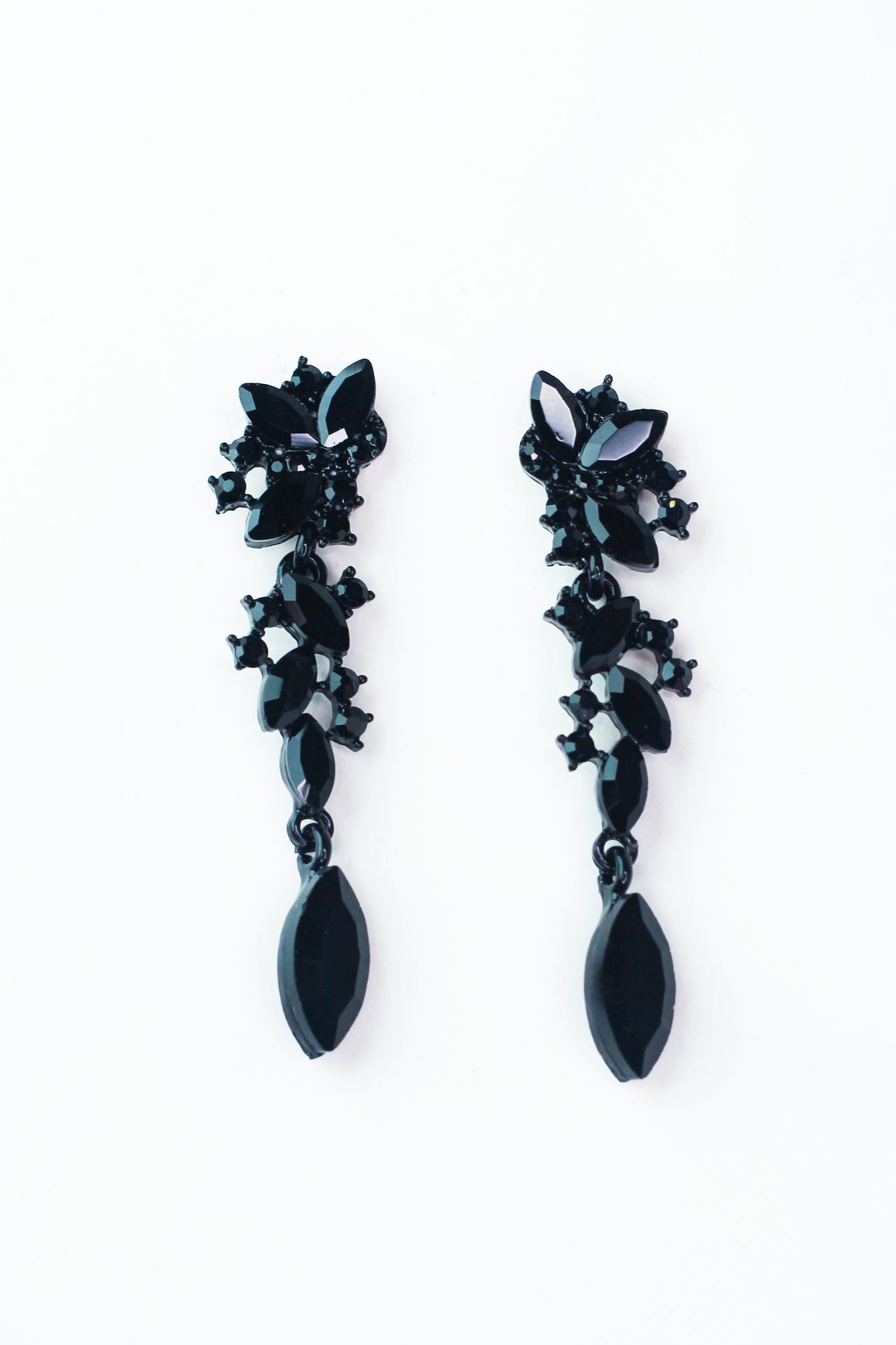 XS Different Stones Cluster Almond Dangle Earring
