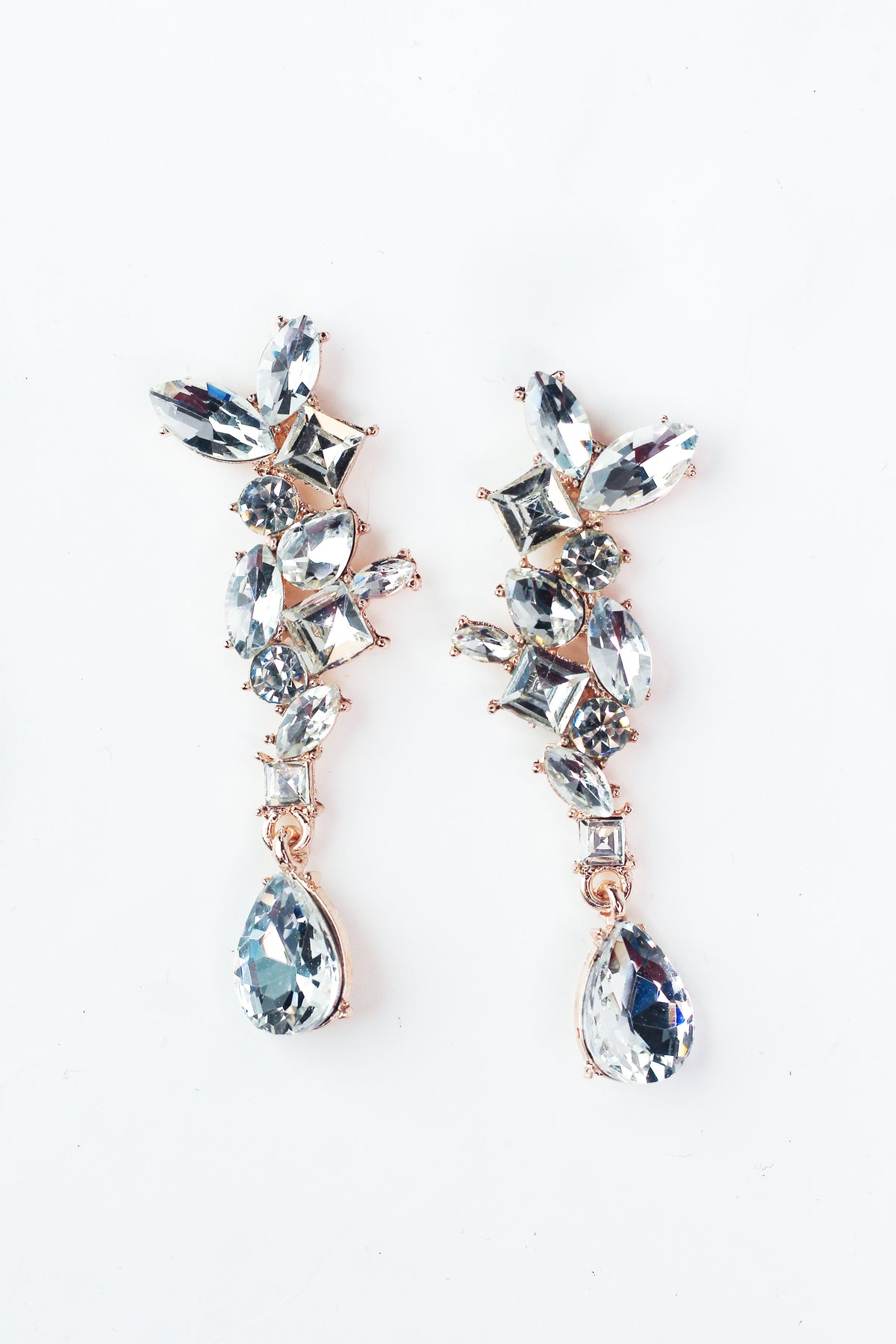 Four Different Stone Long Teardrop Dangle Earring