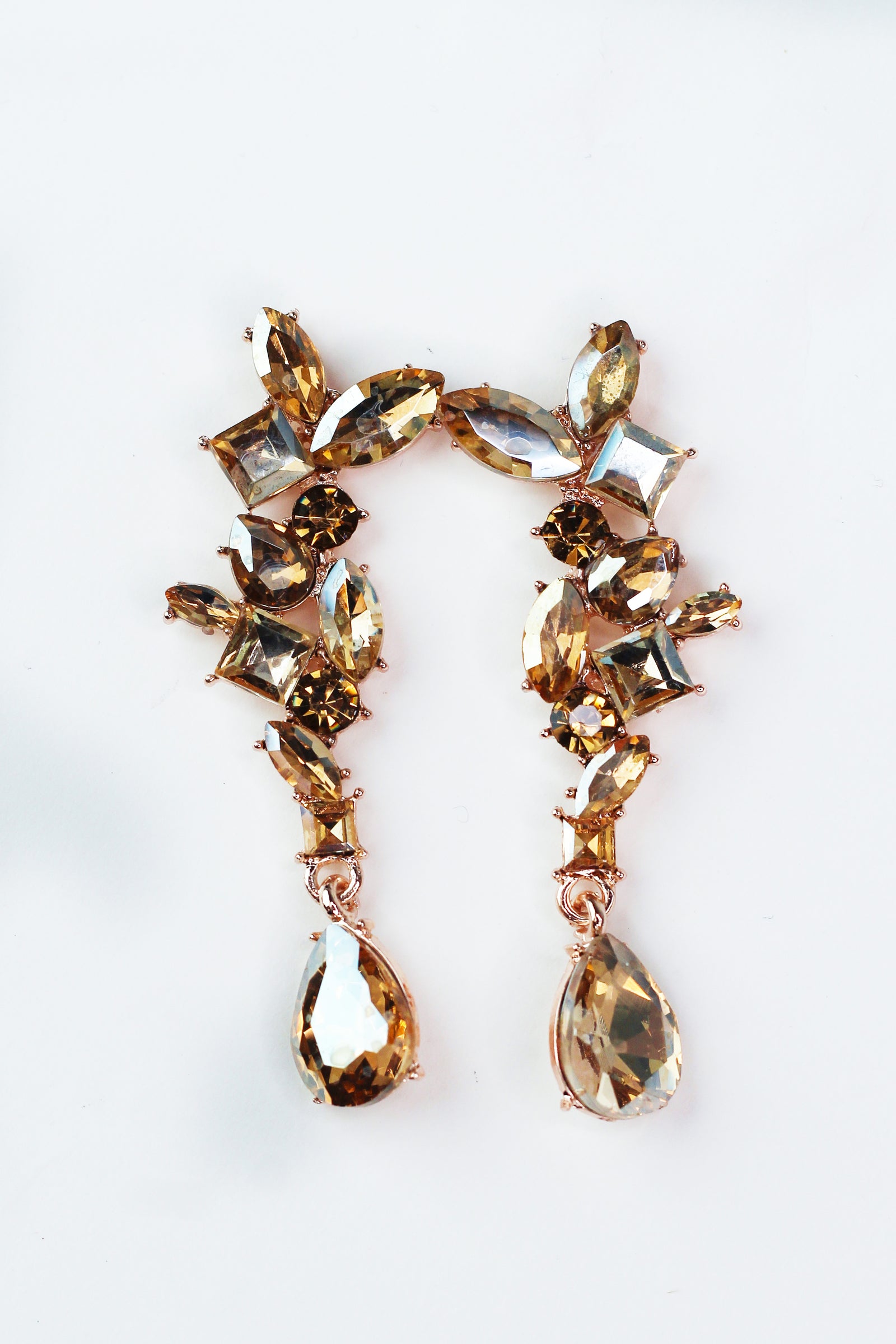 Four Different Stone Long Teardrop Dangle Earring