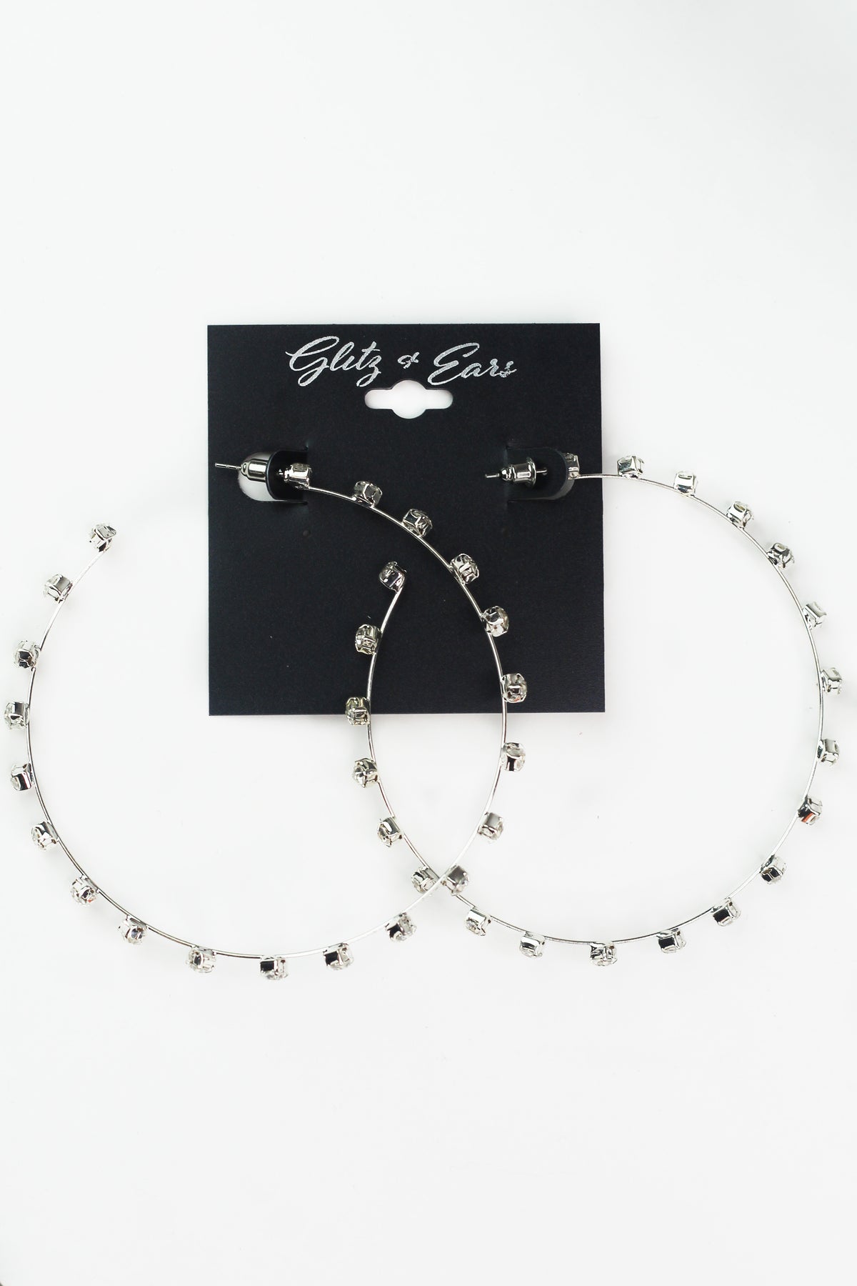 Thin Spaced Raised Stones XL Hoop