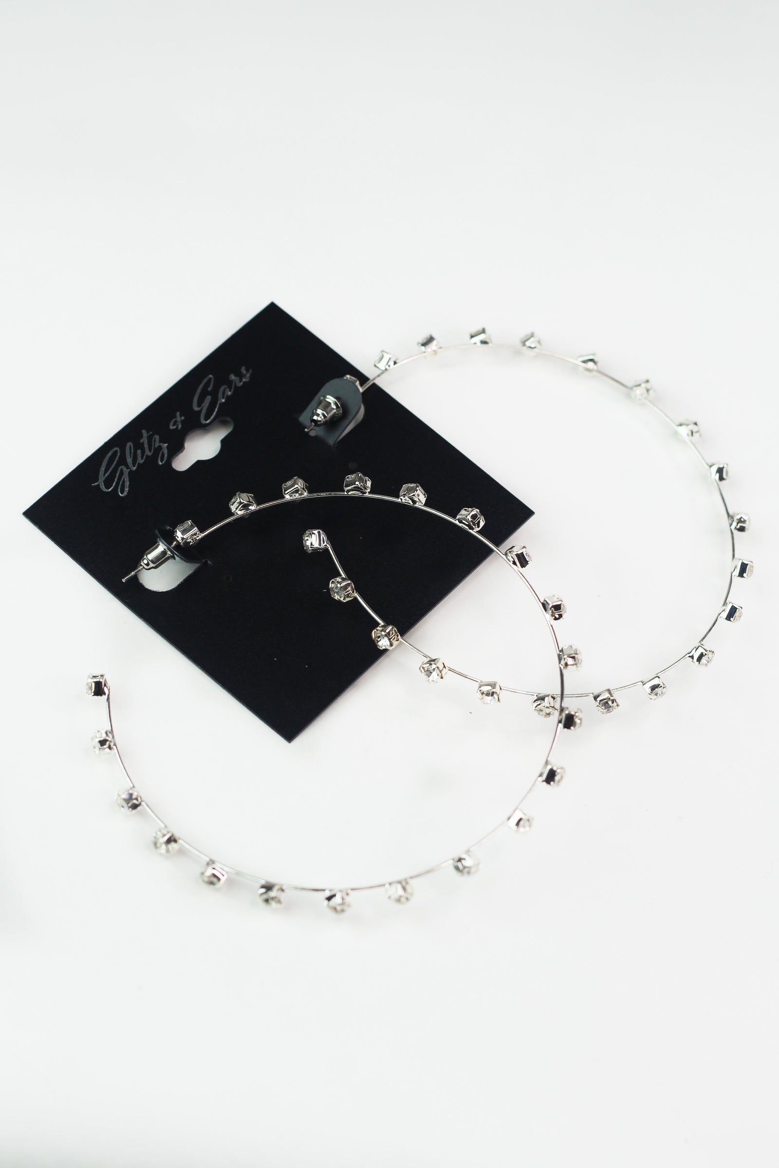 Thin Spaced Raised Stones XL Hoop