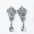 Small Almond & Stone Cluster Teardrop Dangle Earring
