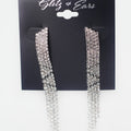 Rhinestone Arch Top Long Dangle Earring