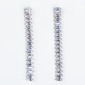Sideway Baguette Long Strand Earring