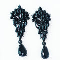 Small Almond & Stone Cluster Teardrop Dangle Earring