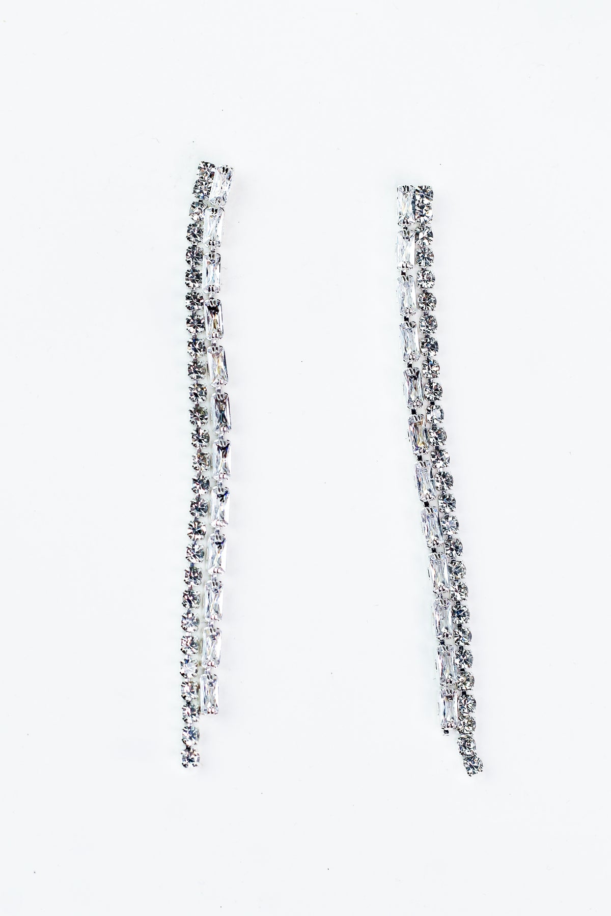 Rhinestone Strand &amp; Baguette Strand Earring