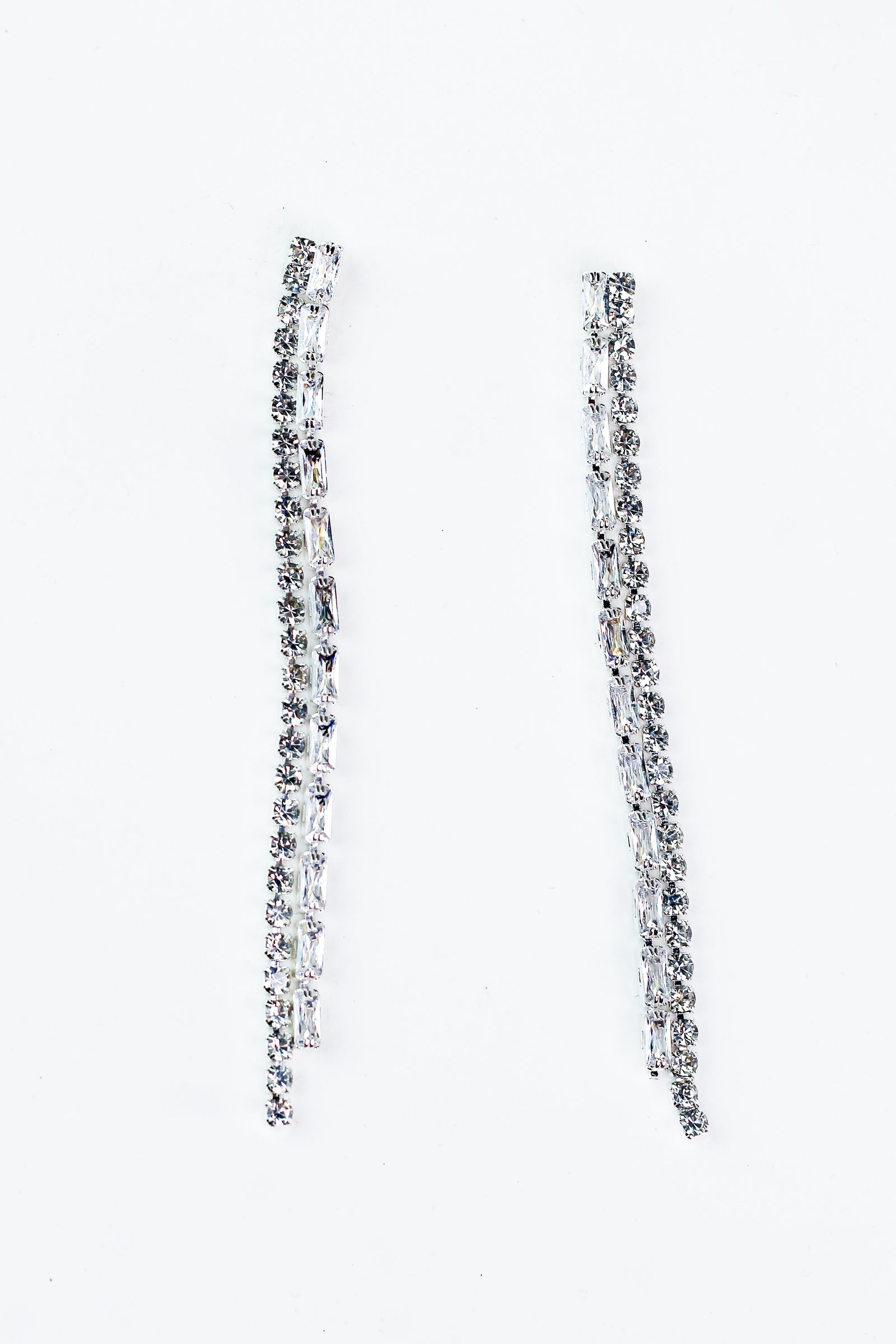 Rhinestone Strand & Baguette Strand Earring