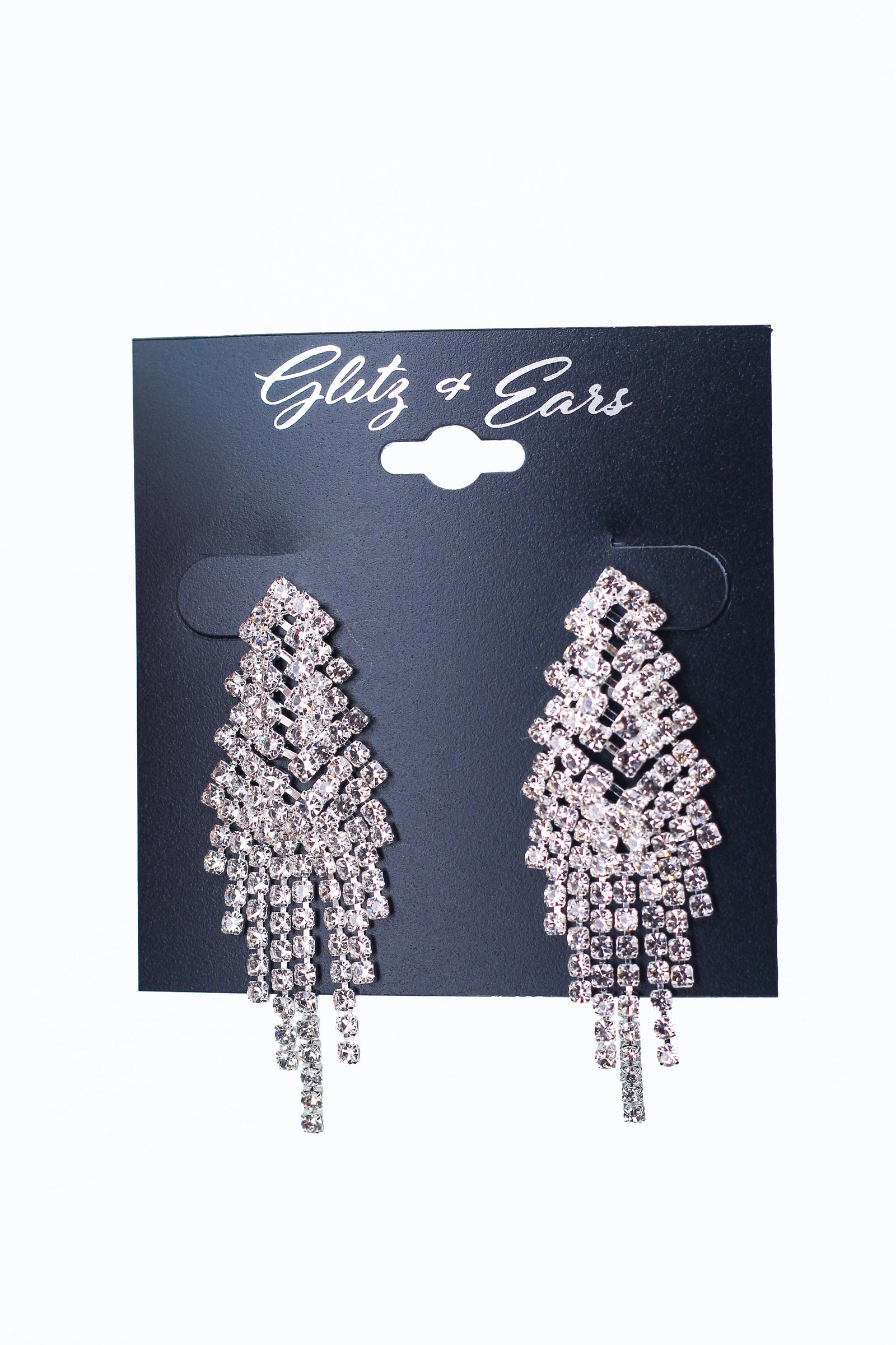 Point Top Stagger Row Dangle Earring