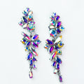 Small Different Shape Stone Clusters Long Earring