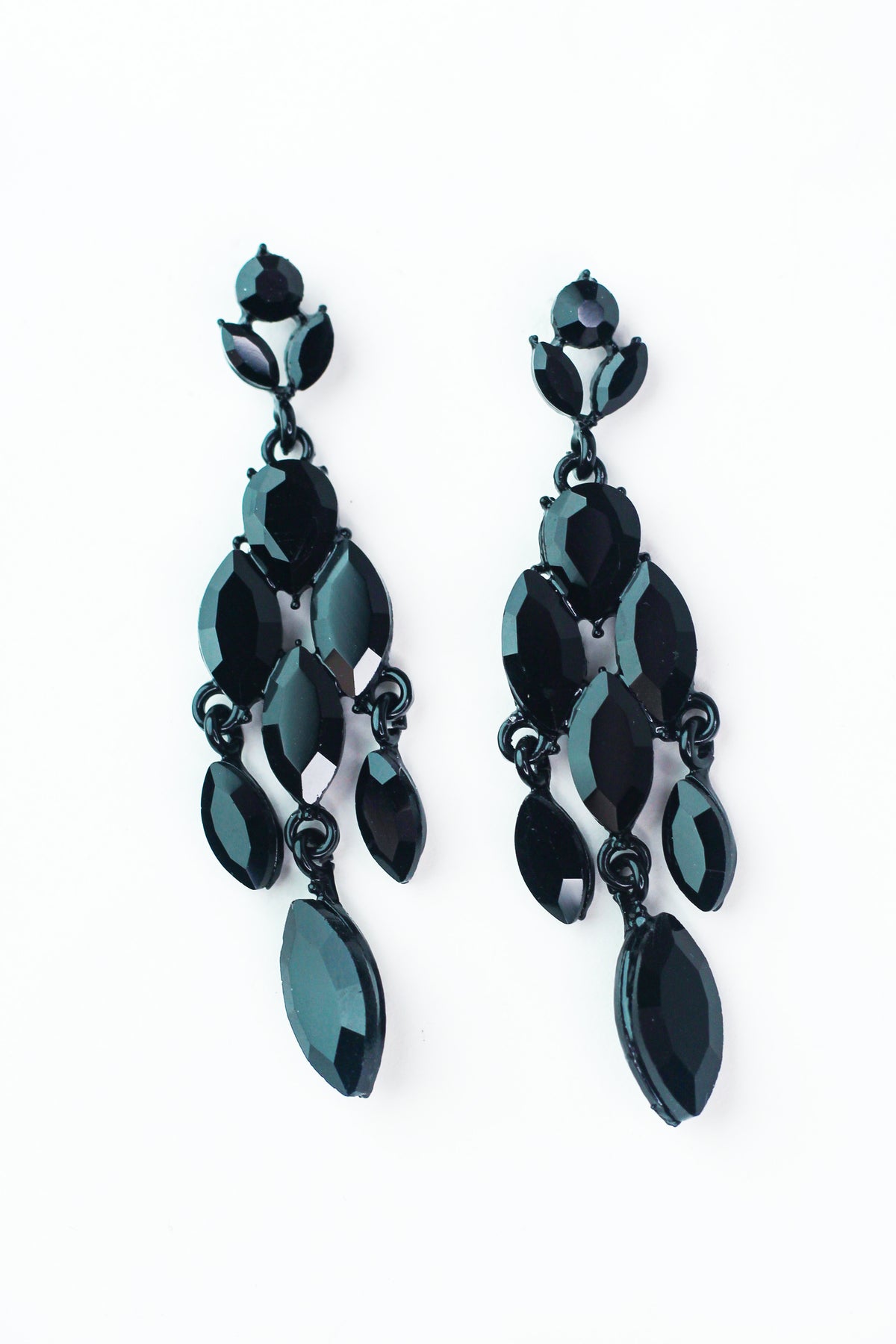 Four Almond Diamond Three Almond Dangle Earring