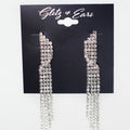 Overlap Strand Four Row Long Dangle Earring