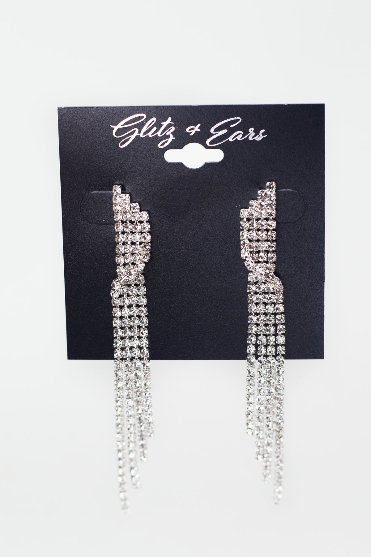 Overlap Strand Four Row Long Dangle Earring