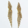 Point Top Two Overlap Strand Dangle Earring