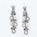 Stone Cluster Open & Pearl Teardrop Earring