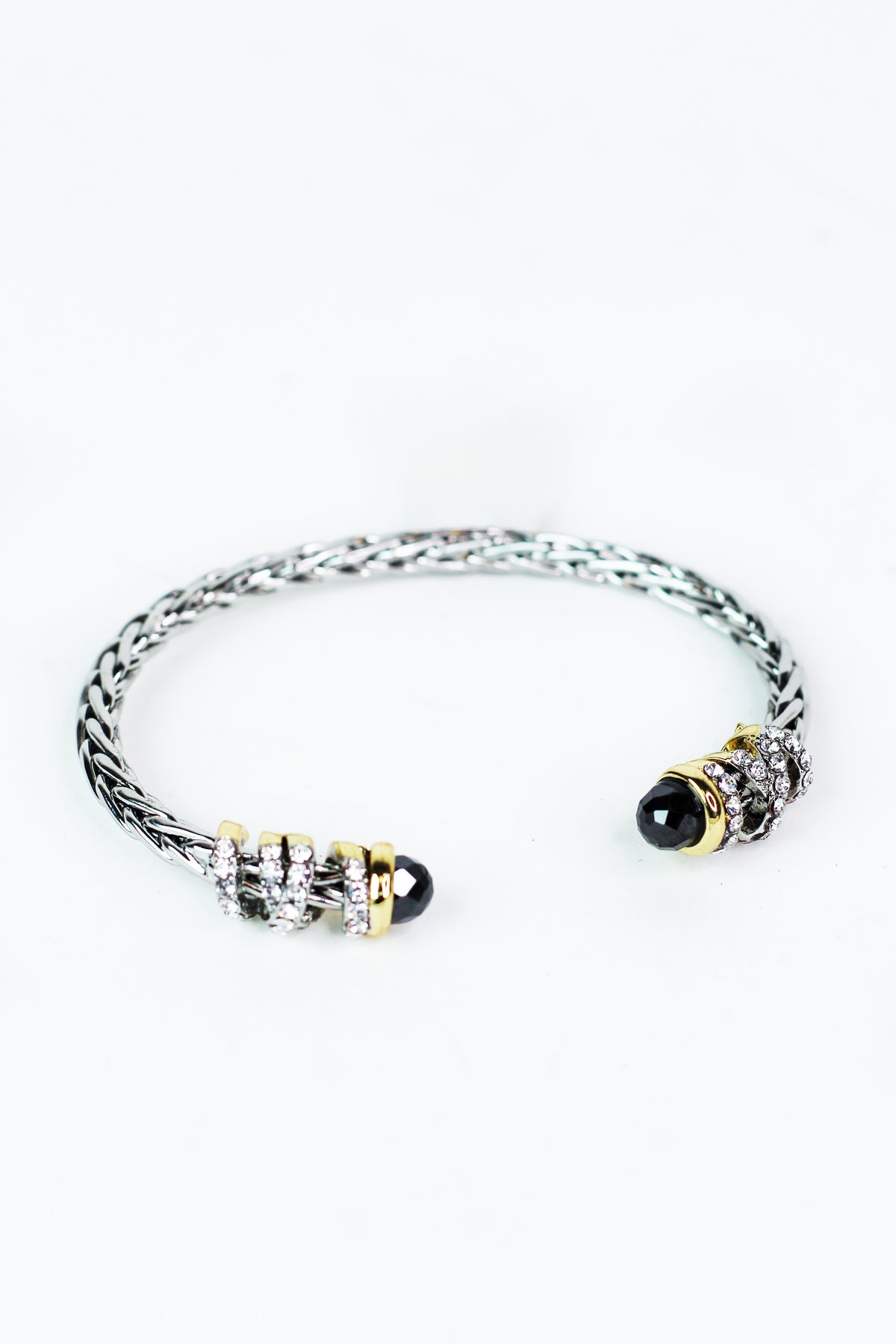 Stone End X Braid Open Cuff