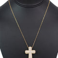 Thick Puffy Rhinestone Cross Necklace