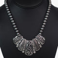 Ball Chain Different Pattern Curve Bar Necklace