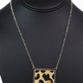 Short Hair Animal Print Rectangle Necklace