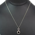 Two Different Size Circle Stone with Trim Necklace