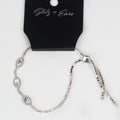 Three Almond Stone with Trim Adjustable Bracelet