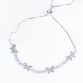 Butterfly & Five Stone Alternate Adjustable Bracelet