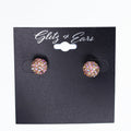Pave Rhinestone Ball Stud Earrings