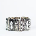 Long Cross Ball Trim Rectangle Stretch Bracelet