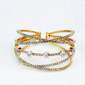 Two Rhinestone X Spaced Diamonds Middle Bracelet - Glitz & Ears Boutique