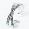 Three Row Rhinestone X Cuff