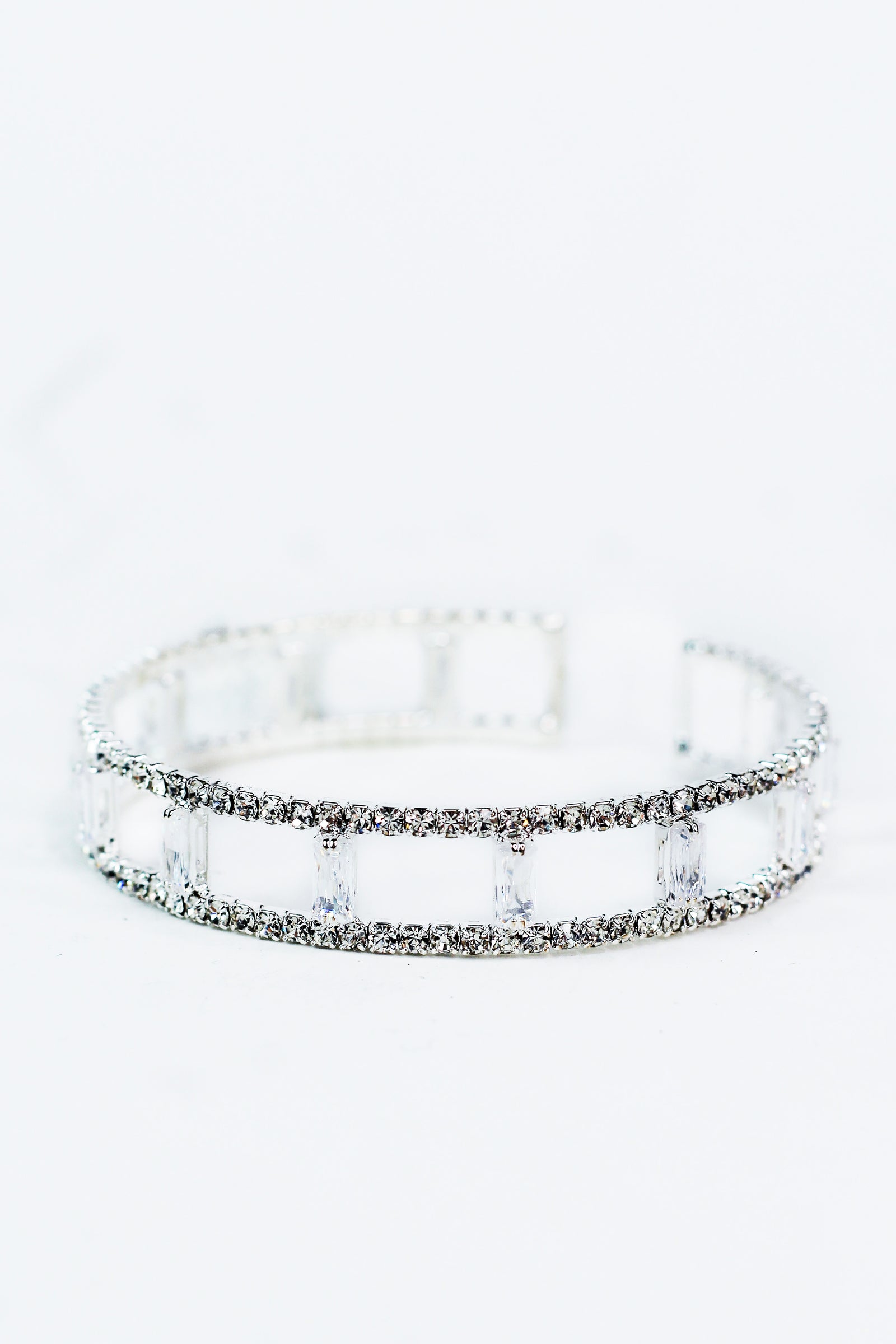 Two Row Spaced Baguettes Middle Bracelet