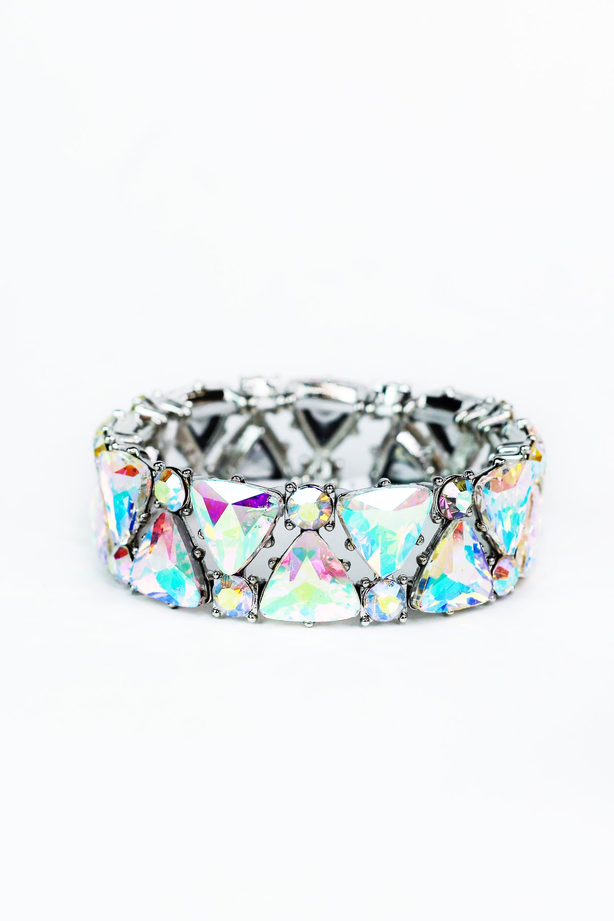 Two Row Triangle &amp; Stone Alternate Bracelet