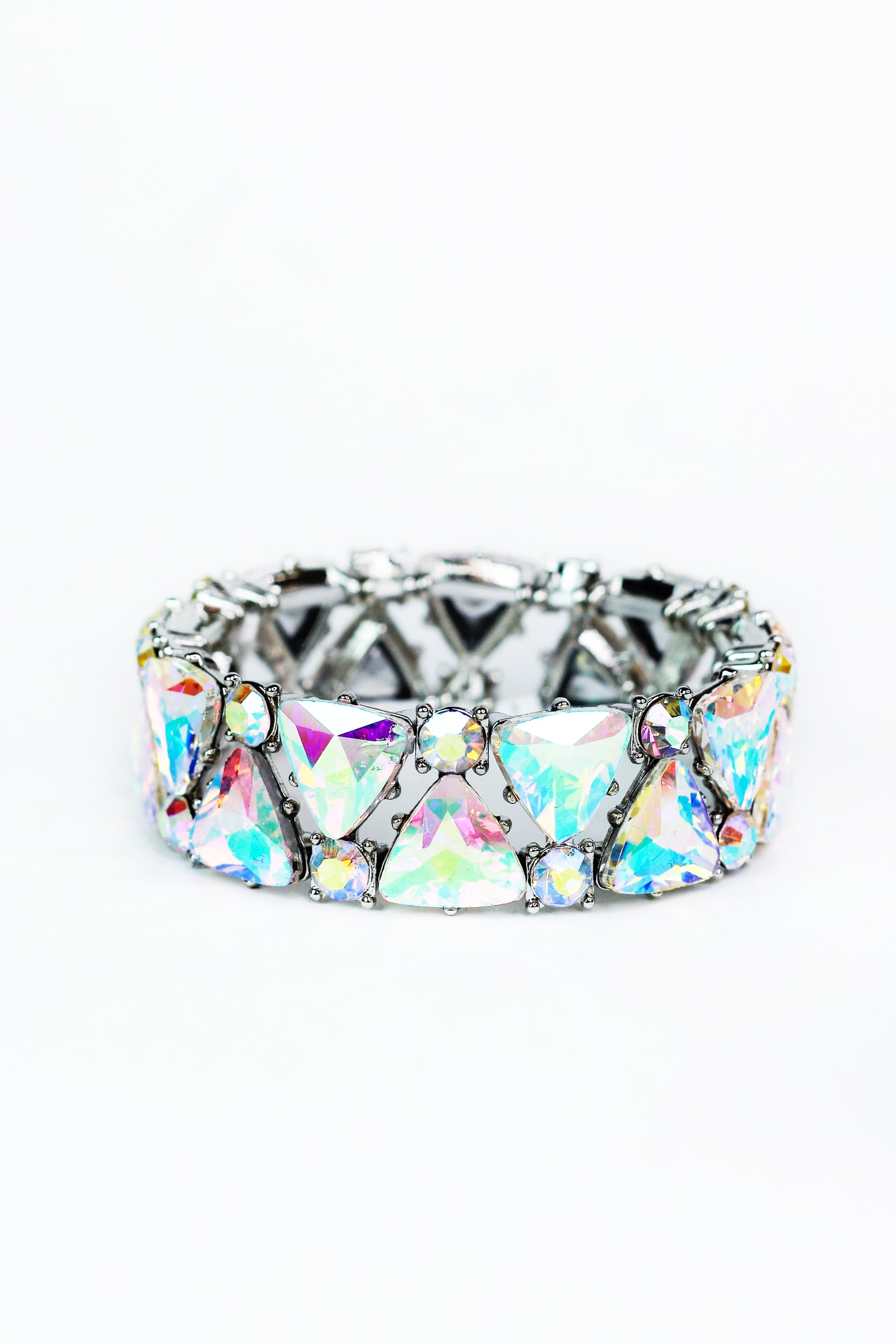 Two Row Triangle & Stone Alternate Bracelet