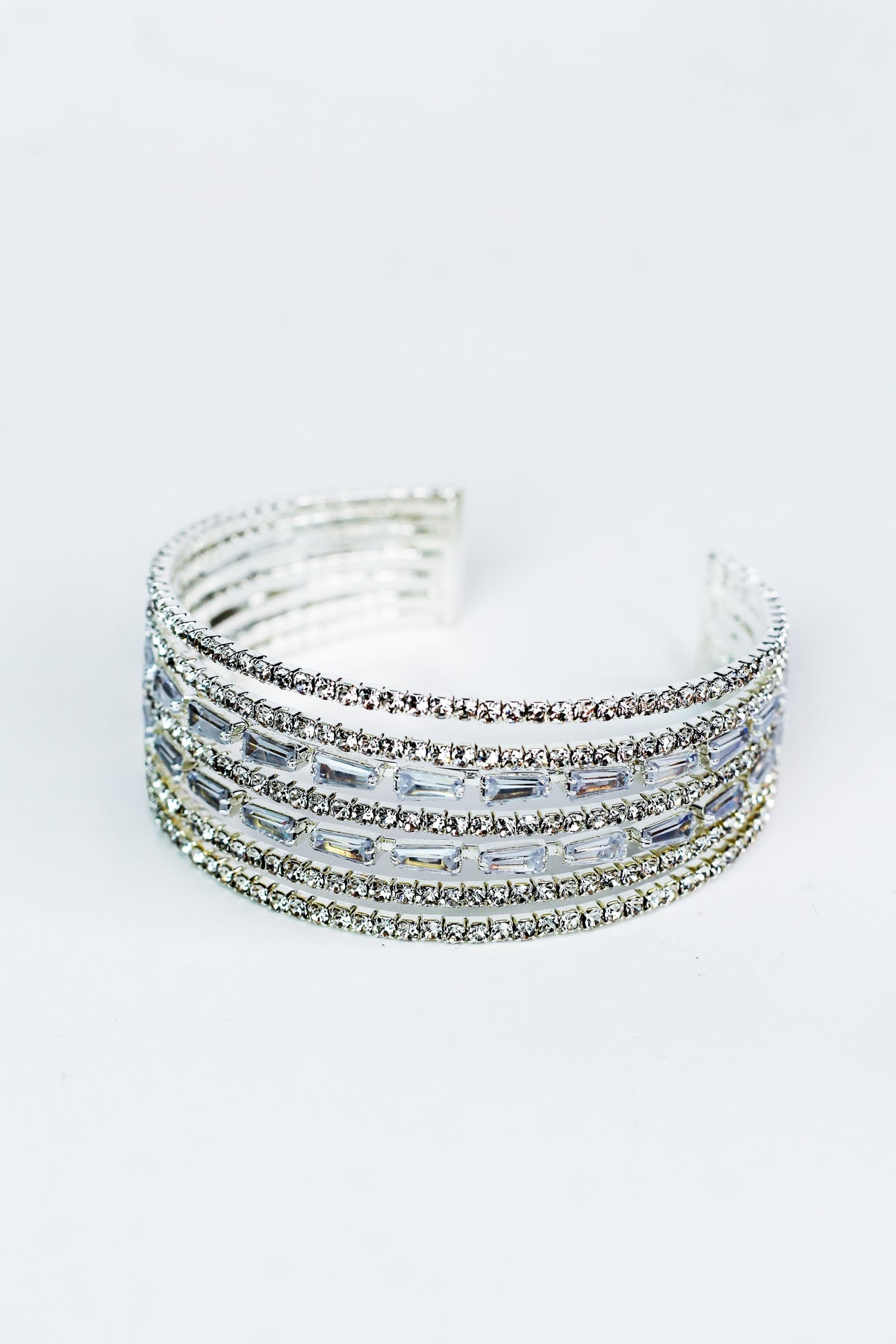 Two Row Triangle &amp; Stone Alternate Bracelet - Glitz &amp; Ears Boutique